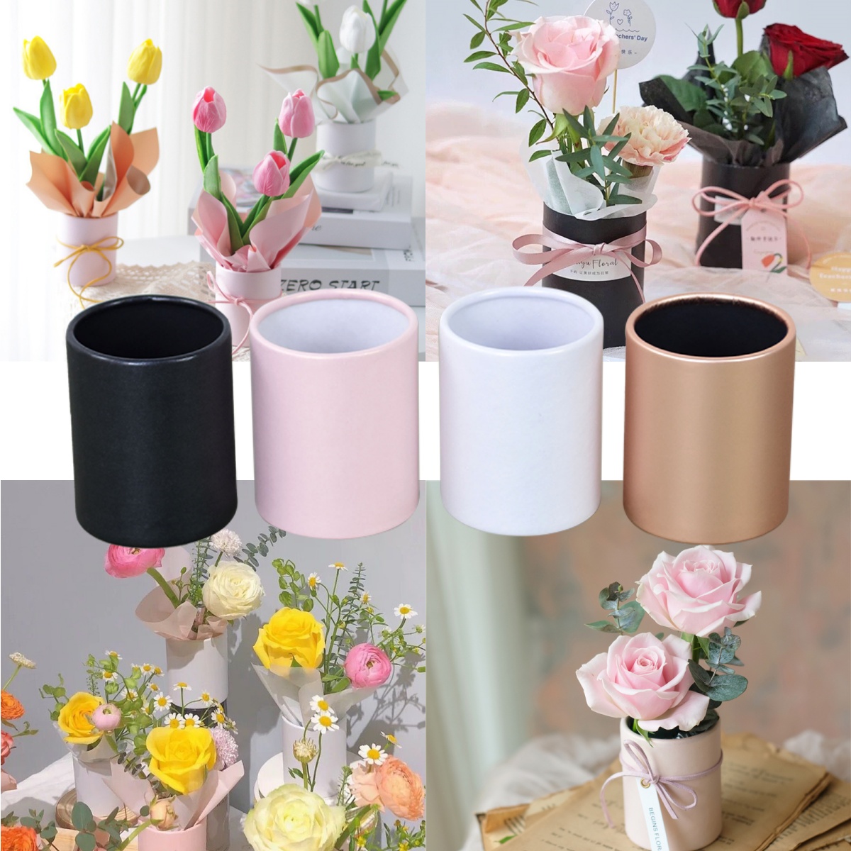 Набор из 4 мини-круглых коробо – обзор и цена Florist Flower Supply
